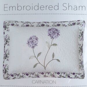Dream Suite Embroidered Pillow Sham Carnation Standard Purple